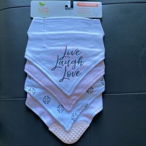 Yoga Sprout 4 Pack Bandana Bibs With Teether, 100% Cotton 0-18 Months